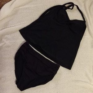 Tankini bathing suit two piece top and XL bottom L